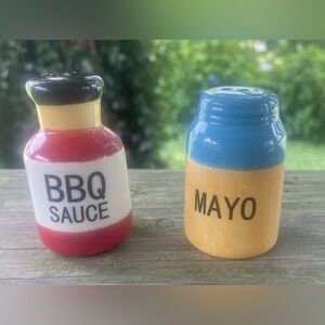 BBQ Sauce and Mayo Ceramic Shakers